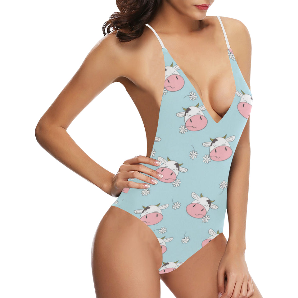 Cute cow flower pattern Women's One-Piece Swimsuit
