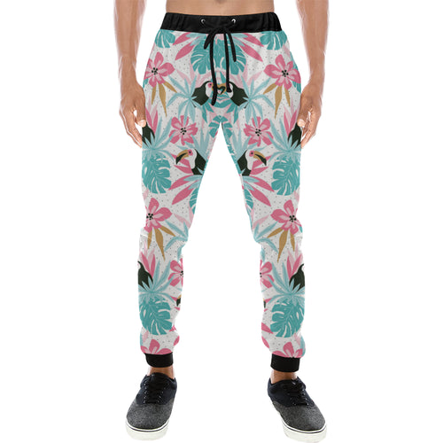 Toucan tropical flower leave pattern Unisex Casual Sweatpants