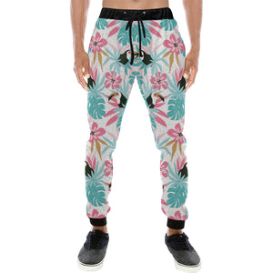 Toucan tropical flower leave pattern Unisex Casual Sweatpants