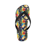 Colorful parrot flower pattern Unisex Flip Flops