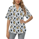 Lion Pattern Print Design 05 Women's All Over Print Hawaiian Shirt