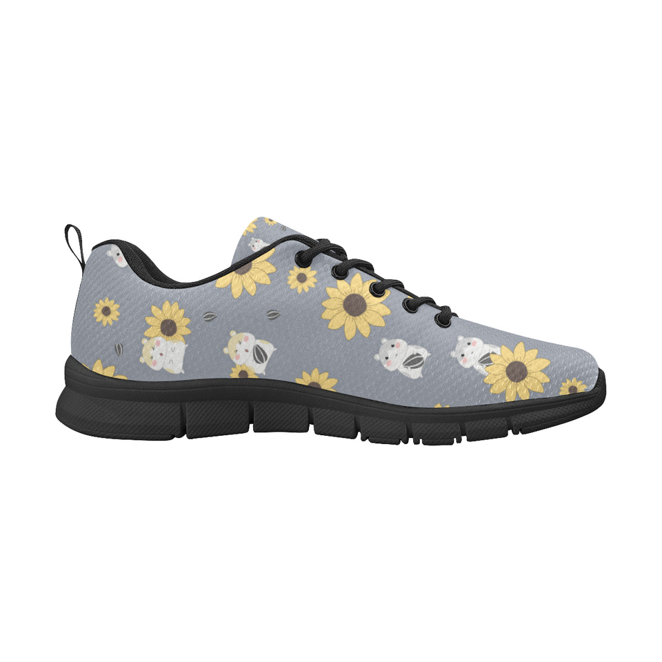 Cute hamster sunflower pattern background Men's Sneaker Shoes