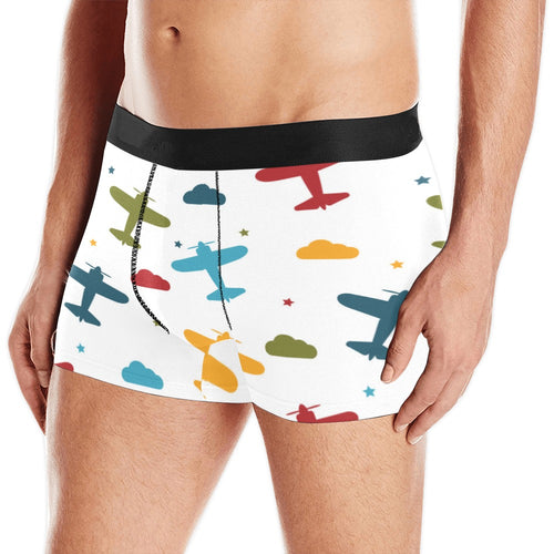 Airplane star cloud colorful Men's All Over Print Boxer Briefs Men's Underwear