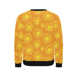 Sun orange background Men's Crew Neck Sweatshirt