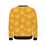 Sun orange background Men's Crew Neck Sweatshirt