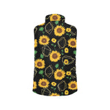 sunflower golden polygonal shapes Women's Padded Vest