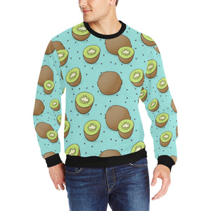 Kiwi blue background Men's Crew Neck Sweatshirt