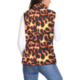Fire flame dark pattern Women's Padded Vest