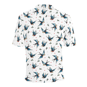 Swallow Pattern Print Design 04 Men's All Over Print Polo Shirt