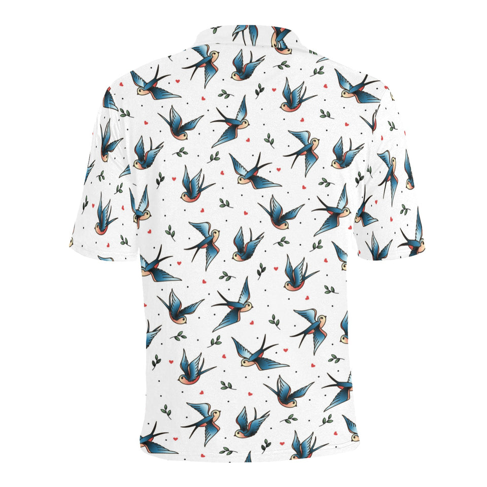 Swallow Pattern Print Design 04 Men's All Over Print Polo Shirt