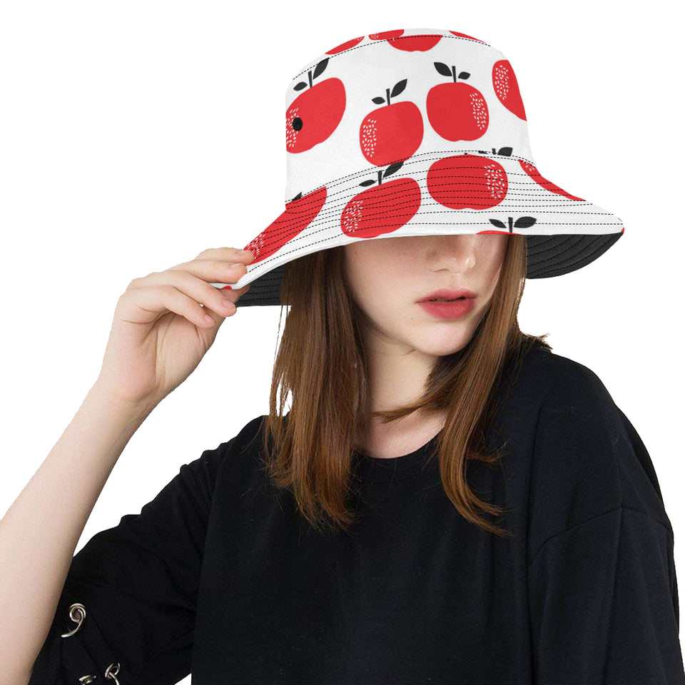 red apples white background Unisex Bucket Hat