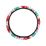 Ladybug Pattern Print Design 03 Car Steering Wheel Cover