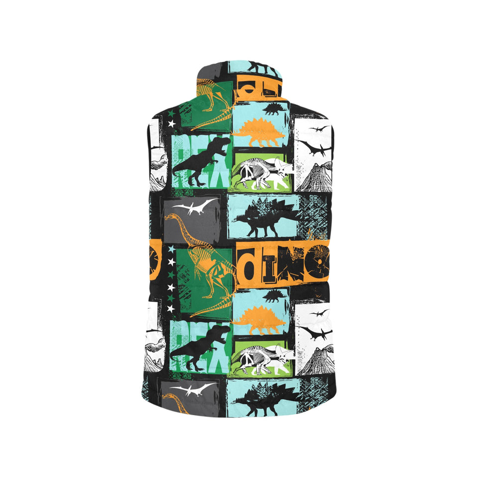 dinosaurs print pattern Women's Padded Vest