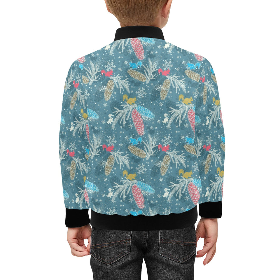 Squirrel Pattern Print Design 01 Kids' Boys' Girls' Bomber Jacket