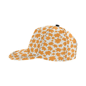 Orange Maple Leaf pattern All Over Print Snapback Cap