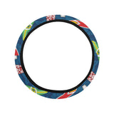 Surfboard Pattern Print Design 01 Car Steering Wheel Cover