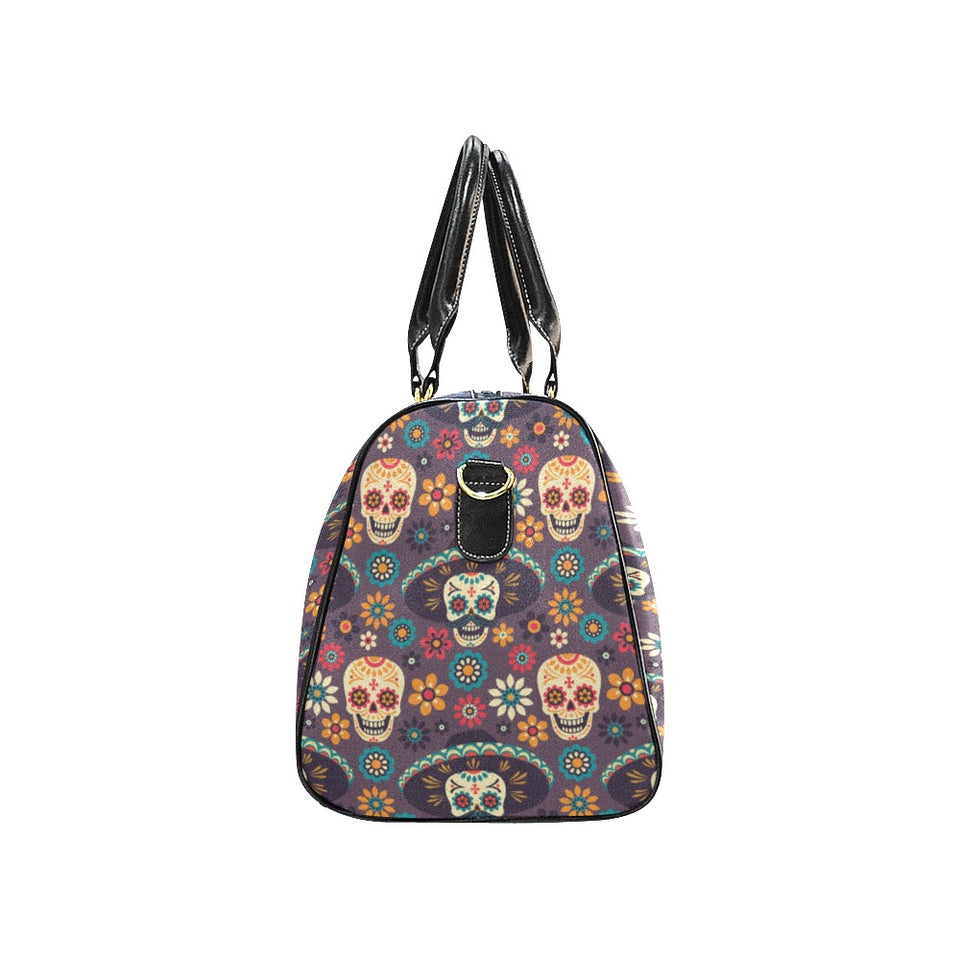 Sugar skulls flower maxican pattern Travel Bag