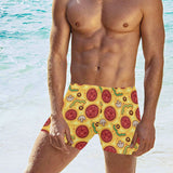 Pizza texture pattern Men's Swimming Trunks