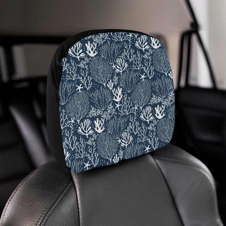 Coral Reef Pattern Print Design 05 Car Headrest Cover