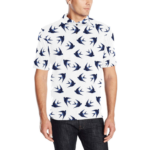 Swallow Pattern Print Design 03 Men's All Over Print Polo Shirt