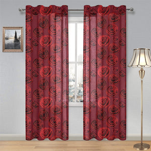 Rose Pattern Print Design 03 Gauze Curtain