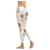 Gold Texture mushroom pattern Women's Legging Fulfilled In US