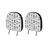 Mustache Beard Pattern Print Design 04 Car Headrest Cover