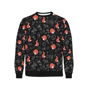 fox sleeping fox pattern Men's Crew Neck Sweatshirt
