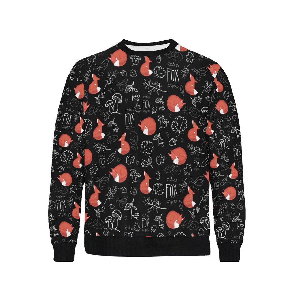 fox sleeping fox pattern Men's Crew Neck Sweatshirt