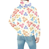 Teddy Bear Pattern Print Design 05 Men's Padded Hooded Jacket