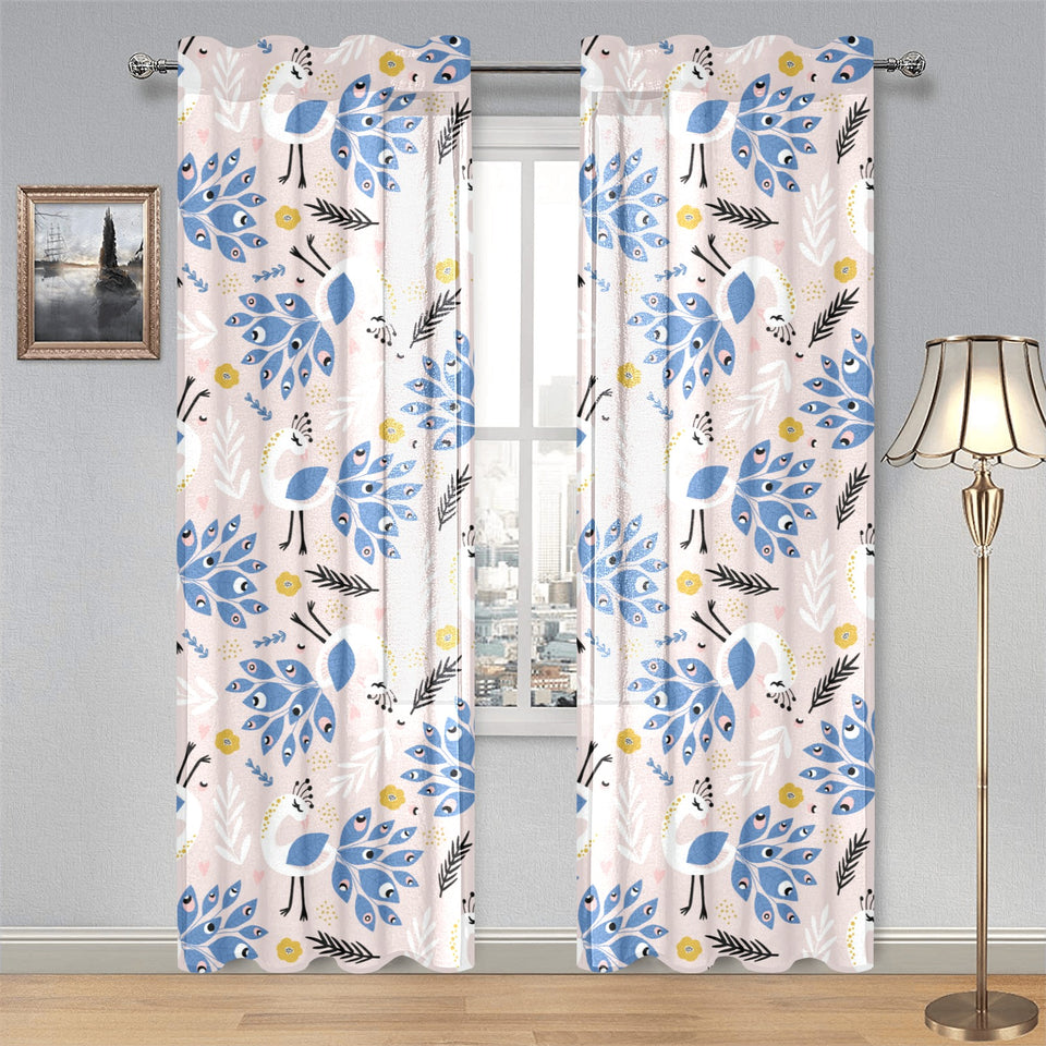 Cute peacock pattern Gauze Curtain