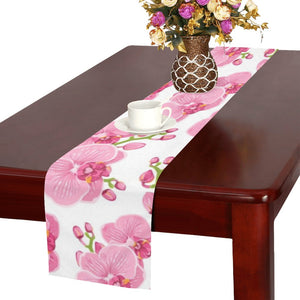 pink purple orchid pattern background Table Runner