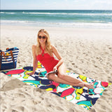 watercolor bowling ball pins Beach Towel