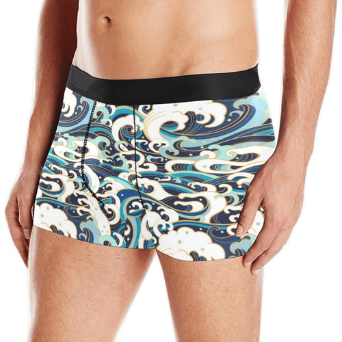 Japanese wave pattern Men's All Over Print Boxer Briefs Men's Underwear