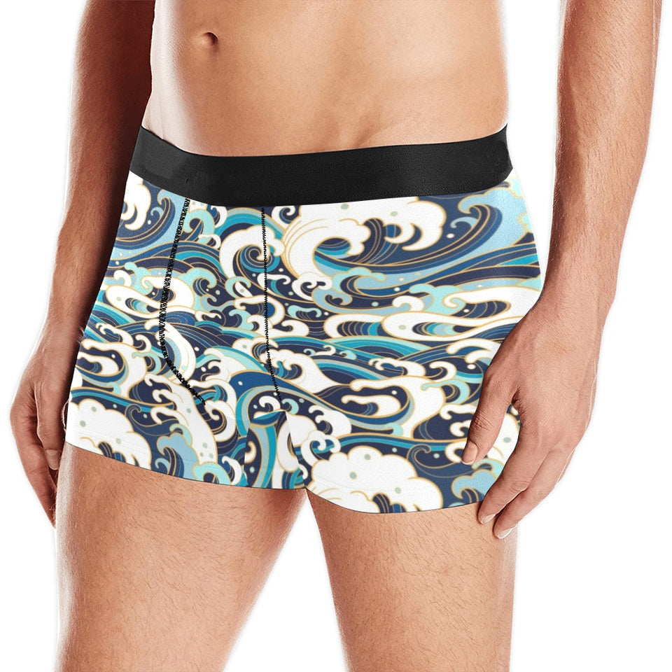 Japanese wave pattern Men's All Over Print Boxer Briefs Men's Underwear