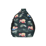 Cute sloths sleeping christmas ball santa hat patt All Over Print Chest Bag