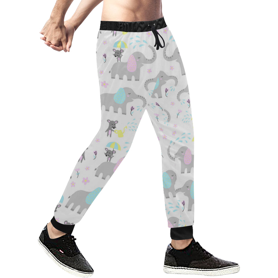 Cute elephant mouse pattern Unisex Casual Sweatpants