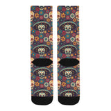 Sugar skulls flower maxican pattern Crew Socks