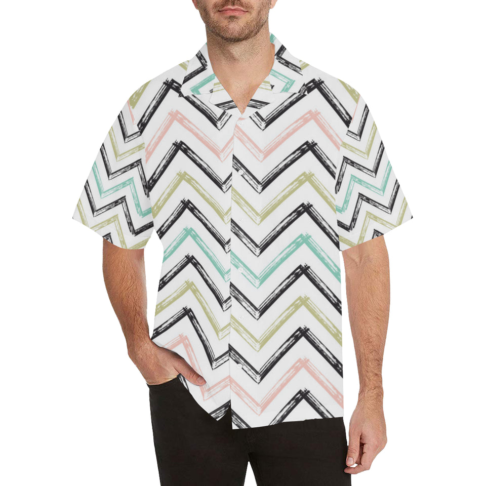 zigzag  chevron paint pattern Men's All Over Print Hawaiian Shirt