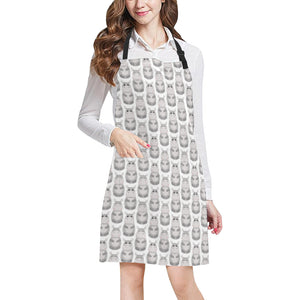 Hippopotamus Pattern Print Design 05 All Over Print Adjustable Apron