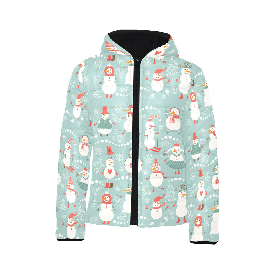 Cute snowman pattern Kids' Boys' Girls' Padded Hooded Jacket