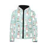 Cute snowman pattern Kids' Boys' Girls' Padded Hooded Jacket