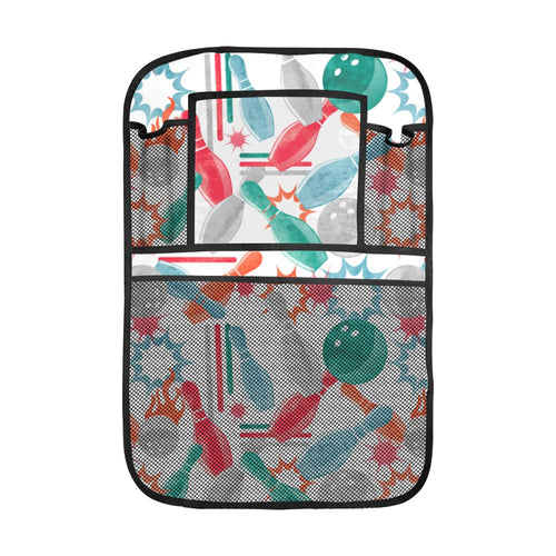 Watercolor bowling pattern Car Seat Back Organizer