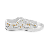 Cute beagle dog pattern background Men's Low Top Shoes White