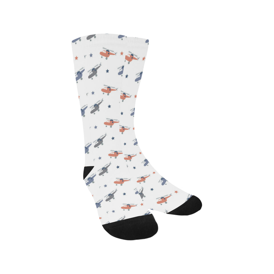 Cute helicopter star pattern Crew Socks