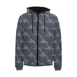 Swordfish Pattern Print Design 03 Men's Padded Hooded Jacket