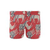 Zebra abstract red background Men's Swimming Trunks