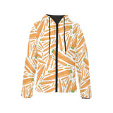 Carrot Pattern Print Design 02 Women's Padded Hooded Jacket