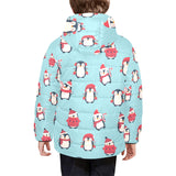 Cute penguin christmas design pattern Kids' Boys' Girls' Padded Hooded Jacket