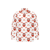 Daruma japanese wooden doll design pattern Men's Long Sleeve Polo Shirt
